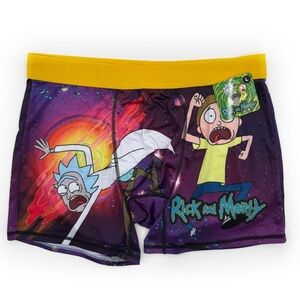Rick and Morty Boxer Briefs Mens Large Underwear adult swim Purple Yellow Gift